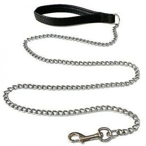    Heavy Duty Metal Chain Dog Lead with Padded Handle Long Strong Control Leash