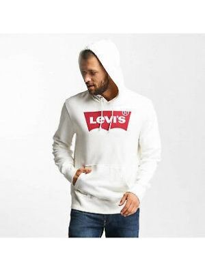    New With Tags Mens Levis Jeans Fleece Logo Athletic Hoodie Hooded Sweatshirt