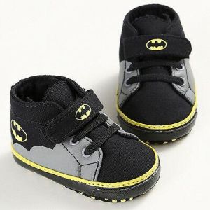 Double Y ביגוד ונעליים     Newborn Baby Kids Boys Cute Cartoon First Walkers Batman Lace-Up Sneakers Shoes
